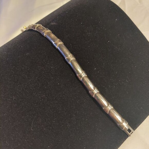 VTG Sterling Silver .925 Curved Link Bracelet Rare - Picture 1 of 4